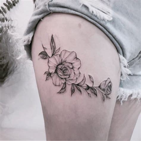 tattoo flor na coxa feminina|30 Ideias Incríveis de Tatuagens na Coxa para Inspirar Você